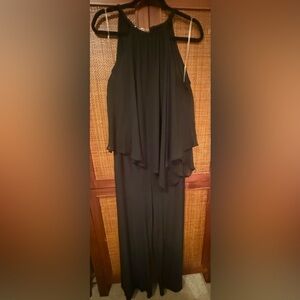 Elegant Black Halter MSK Jumpsuit